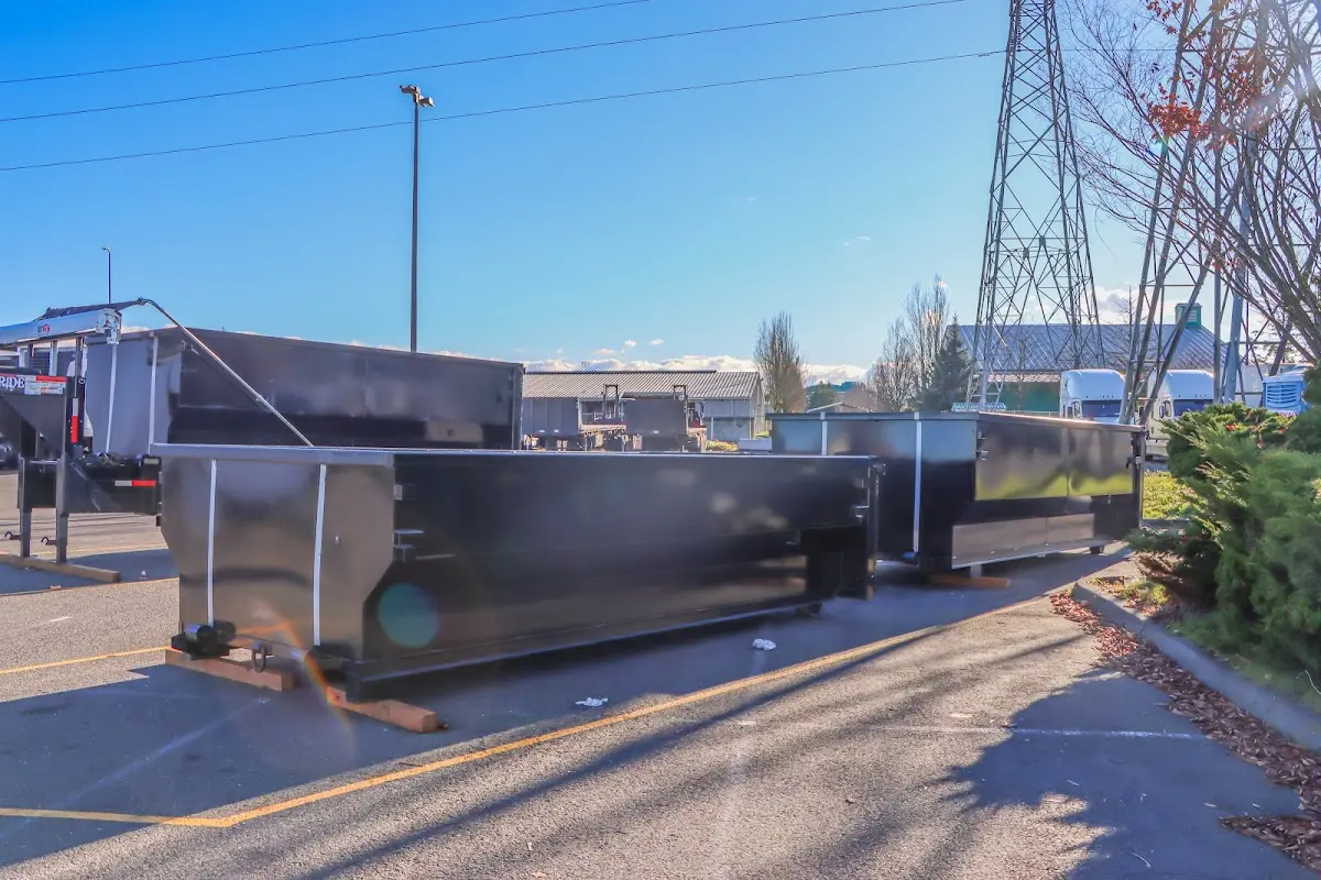 Roll-off dumpster ready for waste disposal at job site for Estate Cleanout Dumpster Rental in Chartiers
